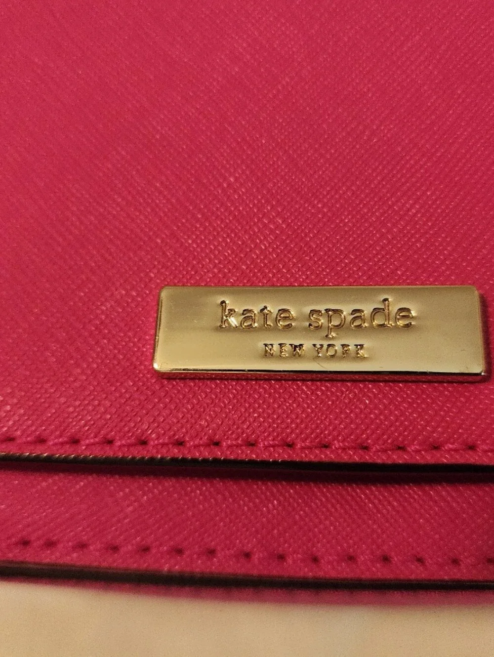 Kate Spade Hot Pink Crossbody Flap Bag Gold Hardware Barbie Mobwife Bold